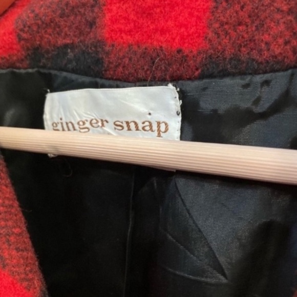 Vintage Wool Plaid Black & Red Coat - Picture 14 of 16